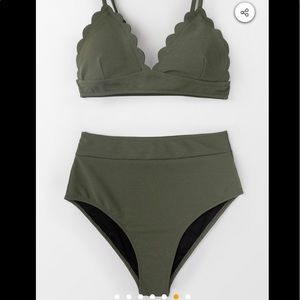 High waisted green CUPSHE bikini